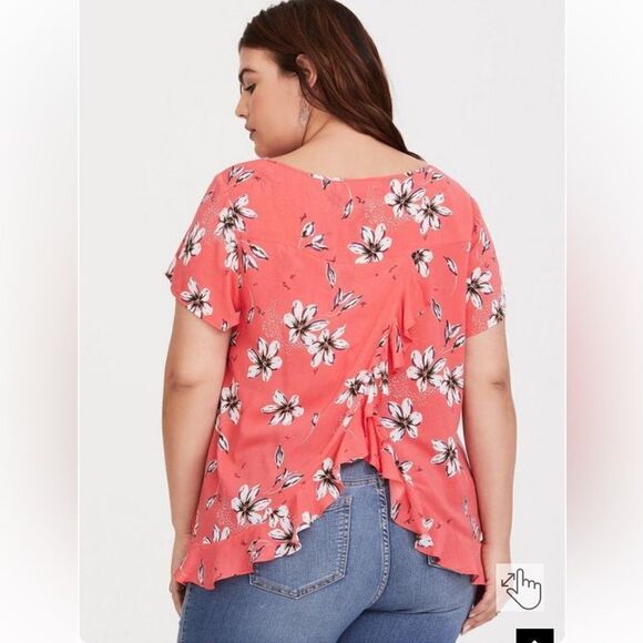 TORRID Coral Floral Ruffle Back Challis
Blouse size 1 - Picture 2 of 9